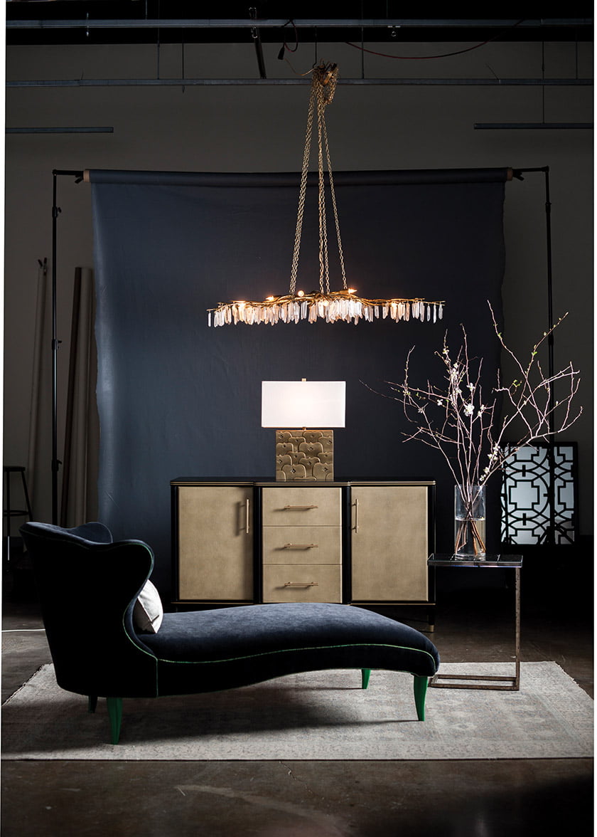 The Forest Light Gold Chandelier by Currey & Company.